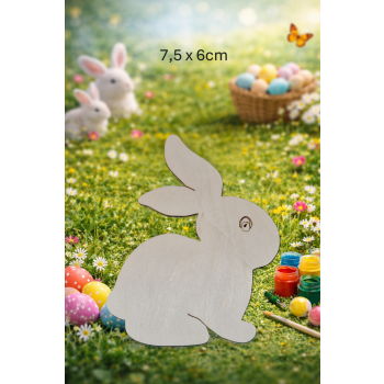 Królik 2 7,5cm z oczkiem, królik 7,5cm z oczkiem, sklejka 3mm